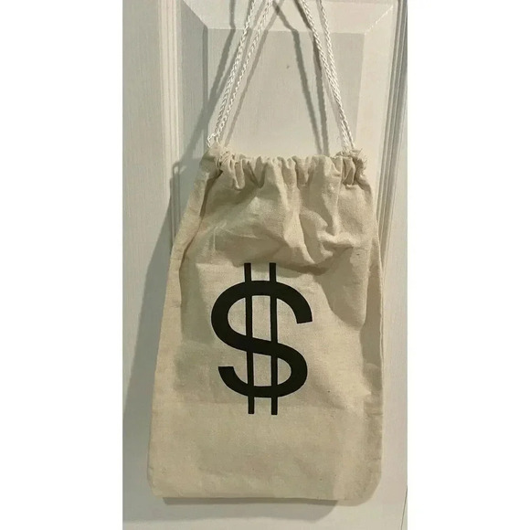 Wild West Bank Robber Money Bag Sack Pouch Outlaw Western Costume Accessory Prop - Picture 1 of 4